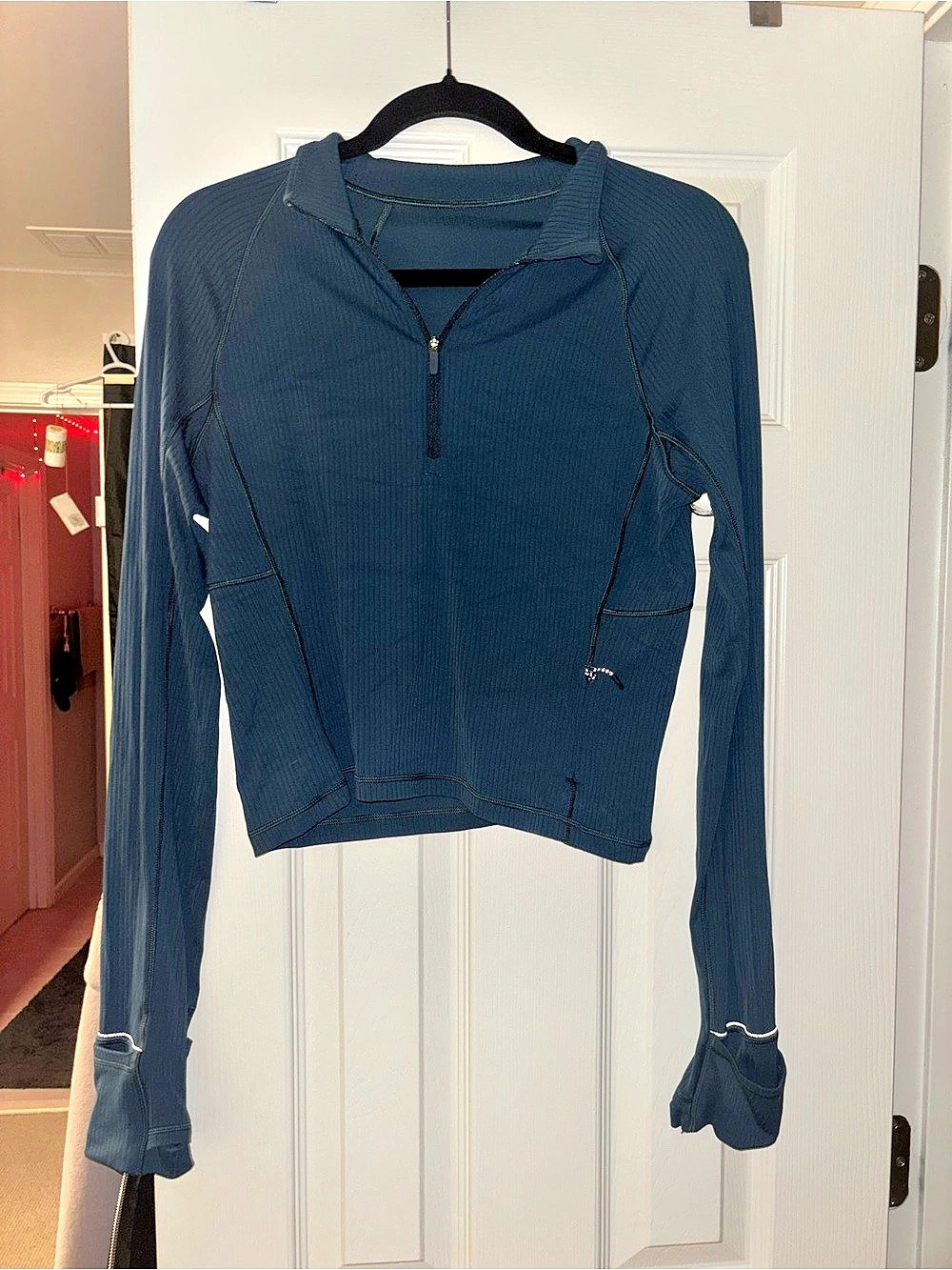 lululemon Brushed Softstreme Ribbed Half Zip Women's Blue Pullover Brand new